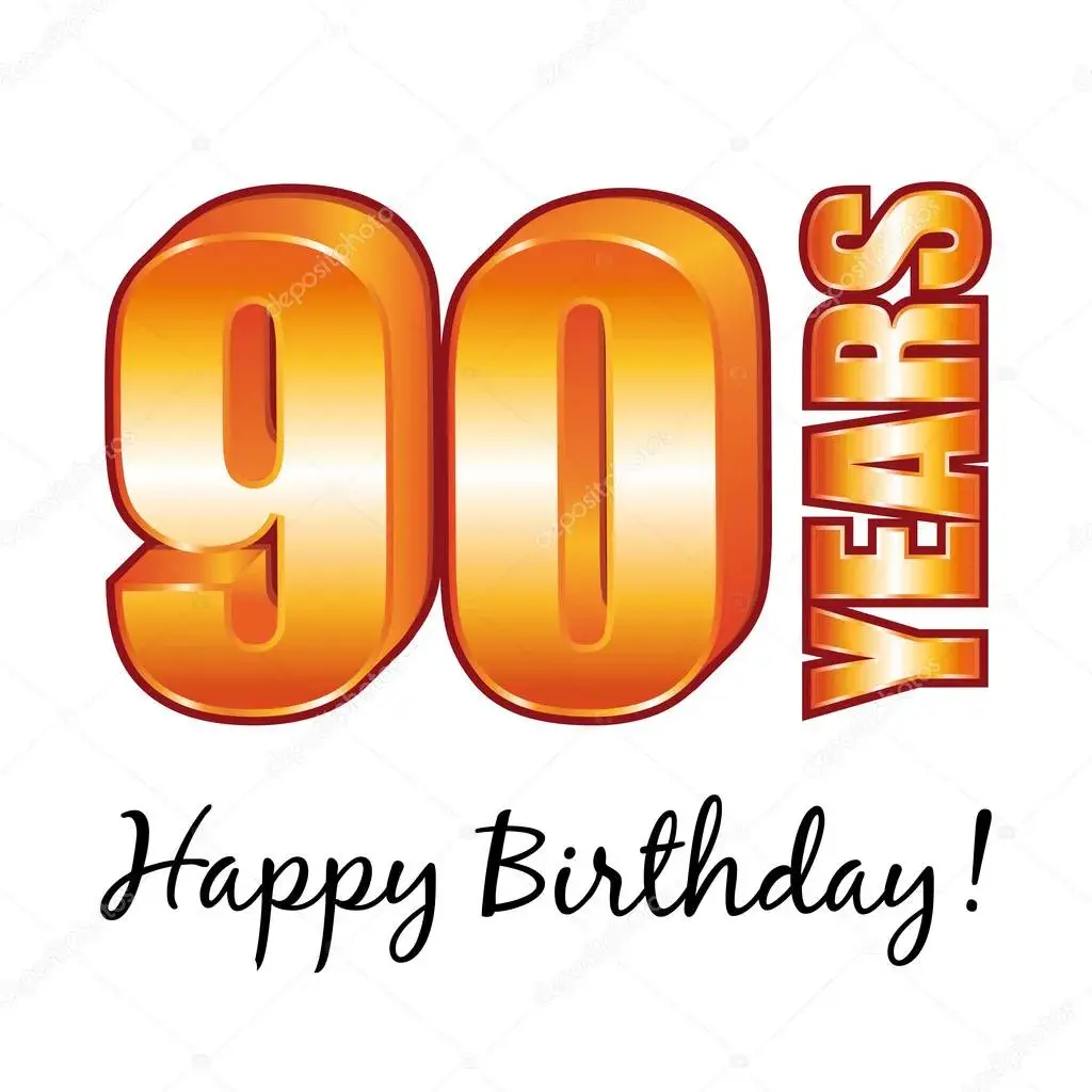 Открытка Открытки на 90 лет - Золотые цифры "90" на открытке | Красивая открытка #36