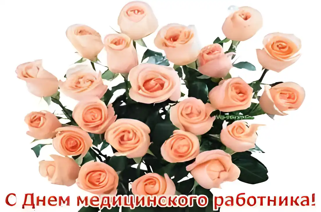 Открытка Открытки с днем медицинского работника - Букет роз: Открытка с 8 Врачей | Красивая открытка #82