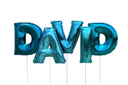 Открытка открытки с именем Давид - Синие воздушные шары с надписью "DAVID" | Красивая открытка #261