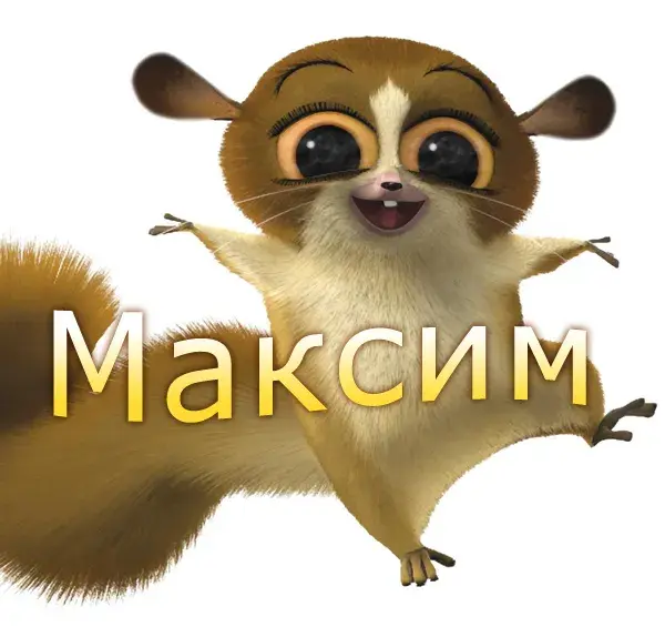 Открытка Открытки с именем Максим  - Открытка с изображением сумчатого лемура | Красивая открытка #229