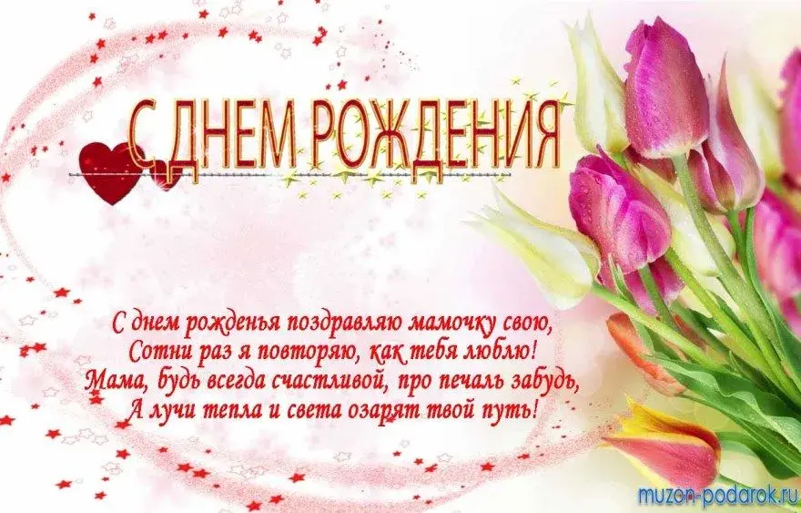 Открытка С Днем Рождения мамочке! - Открытка с днем рождения: нежные цветы и поздравления | Красивая открытка #36