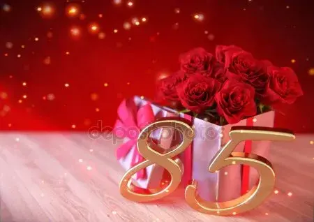 Открытка Открытки на 85 лет - Открытка с цифрой 85 и розами | Красивая открытка #84