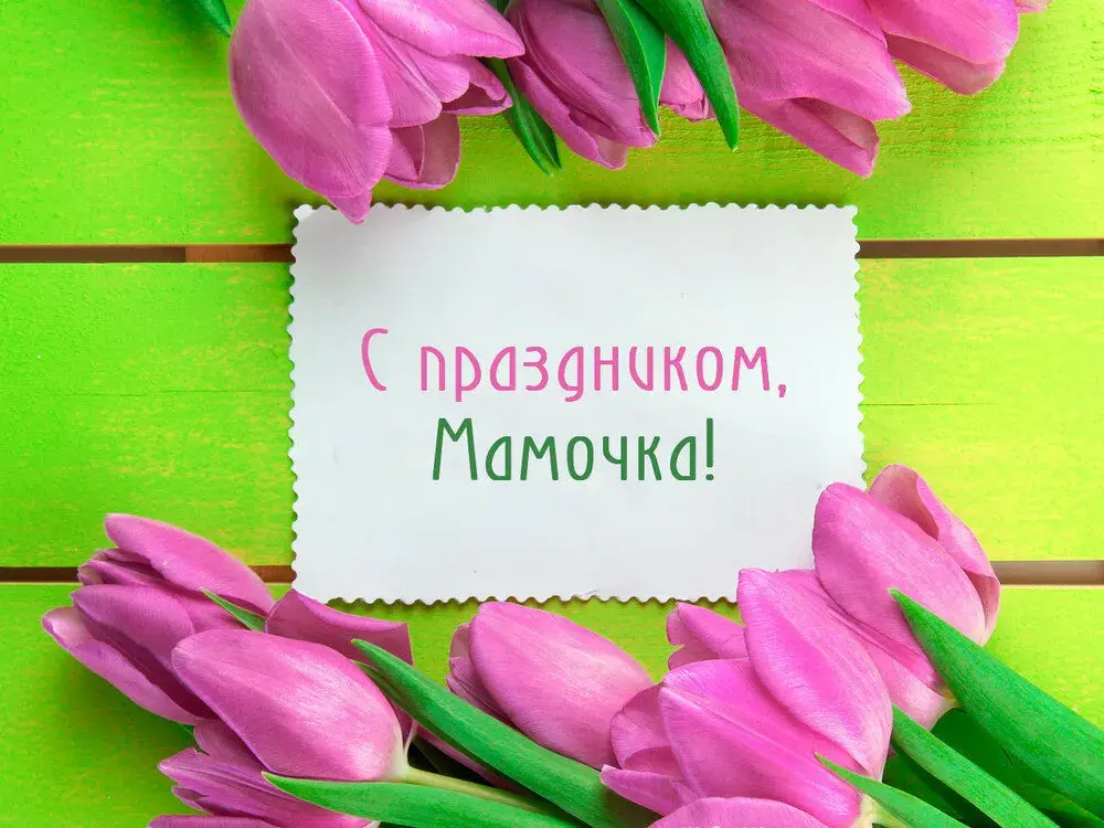 Открытка День матери - Открытка с тюльпанами: С Днем Матери! | Красивая открытка #206