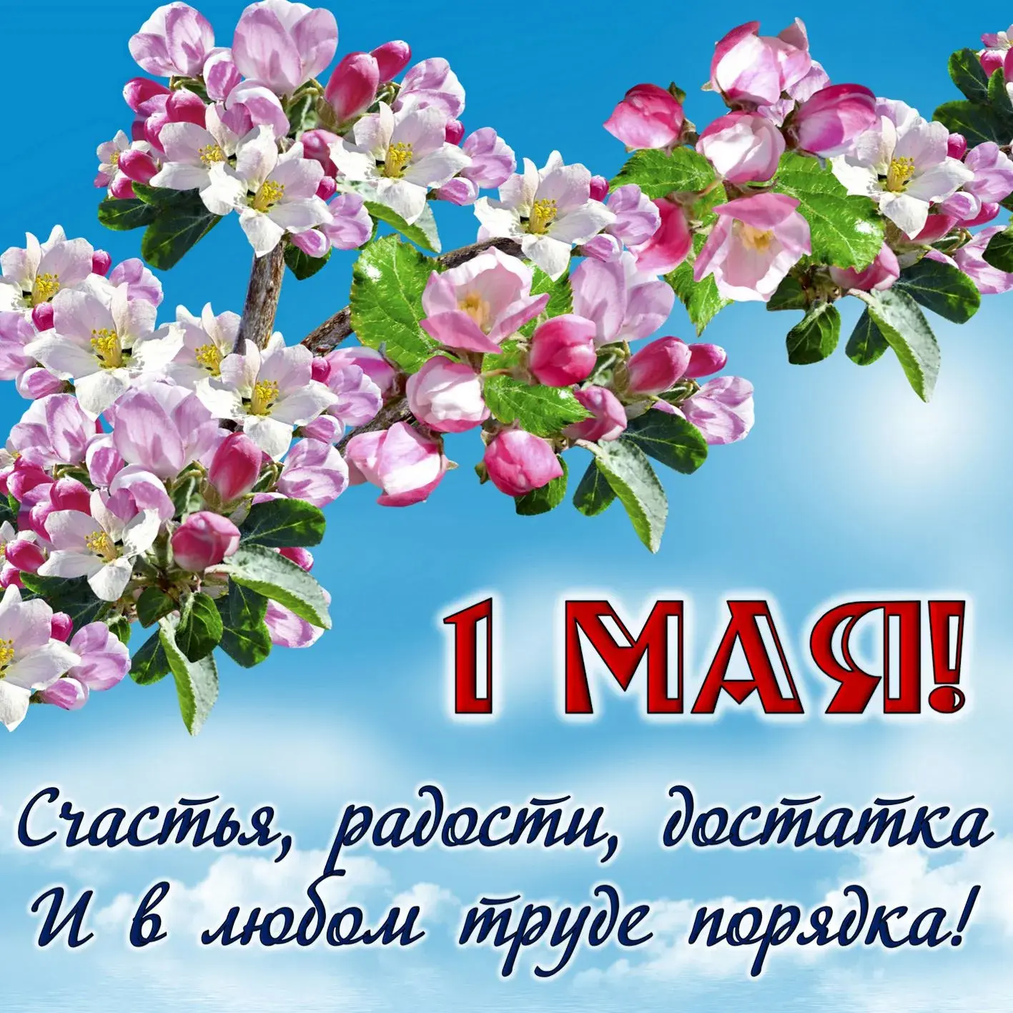 Открытка 1 мая - 1 МАЯ! Счастье, радость | Красивая открытка #292