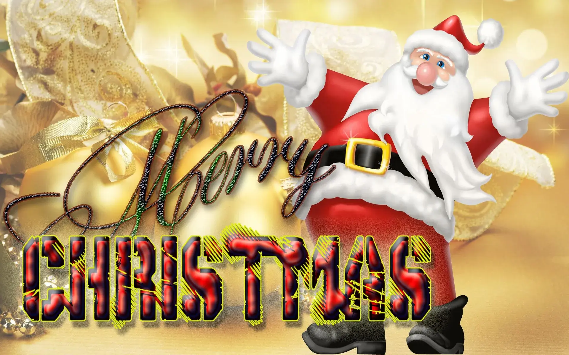 Открытка Merry Christmas - Санта Клаус: Приветствия с Рождества! | Красивая открытка #55